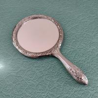 Vintage 1940's Silver Plated Vanity Hand Mirror and Brush Set, Towle Silversmiths Old Master Pattern