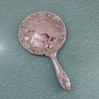 Vintage 1940's Silver Plated Vanity Hand Mirror and Brush Set, Towle Silversmiths Old Master Pattern