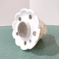 Vintage Yankee Candle Ceramic Shade Jar Topper, Red and Green Mistletoe Design, Holiday Decoration