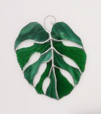 Stained Glass Monstera Leaf Suncatcher, Custom Colors Available