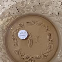 Vintage NEW Princess House Fantasia Mocha Plates, Amber Brown Floral Glass Salad Dessert Luncheon Plates, Set of Three