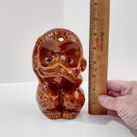 Vintage Ceramic Speak No Evil Monkey Tiki Cocktail Mug, Benihana Monkey Collectible Drink Cup, 1970s Restaurant Souvenir Kitsch