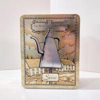 Vintage Famous Moravian Cookie Company Spice Cookie Tin, Wilkerson Bakery Old Winston Salem North Carolina Mickey Coffee Pot Tin Container