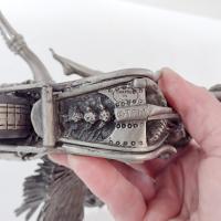 Vintage Franklin Mint Temptation Rides Pewter Statue, Julie Bell 1999 Motorcycle Angel Figurine
