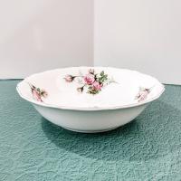 Vintage Canonsburg Moss Rose Serving Vegetable Bowl, MCM Pink Floral Bowl