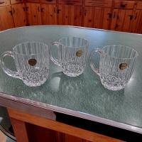 Vintage Cristal D'Arques Durand Bretagne 24% Lead Crystal Mugs, Set of 3