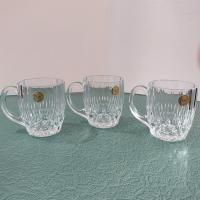 Vintage Cristal D'Arques Durand Bretagne 24% Lead Crystal Mugs, Set of 3