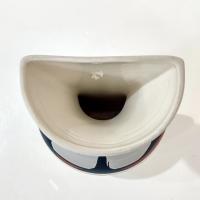 Vintage Native American Navajo Hand Painted Ceramic Wall Vase, Cheryl Maryboy Signed Pottery, Southwestern Style Half Hanging Pocket Vase