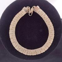 Vintage Gold Toned Reversable 7 1/2 Inch Flat Nugget Chain Bracelet
