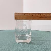 Vintage Numbskulls Whiskey Lowball Rocks Glasses, Set of Two, Etched Skull Glasses, Halloween Barware, Double Old Fashioned Glasses