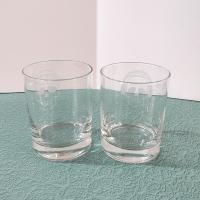 Vintage Numbskulls Whiskey Lowball Rocks Glasses, Set of Two, Etched Skull Glasses, Halloween Barware, Double Old Fashioned Glasses