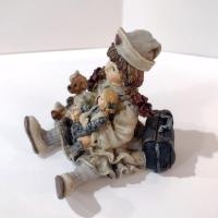 Vintage 1995 Yesterday's Child The Dollstone Collection I Wannabe Series #1, Boyds Bears Figurine Nurse Girl with Teddy Bear