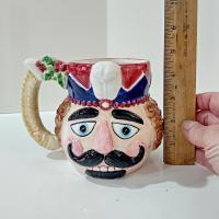 Vintage Nutcracker Figurative Ceramic Mug, Toy Soldier Christmas Holiday Mug