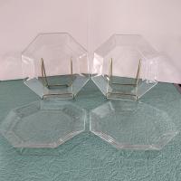 Vintage Arcoroc / Cristal D'Arques Durand Octime Clear Dessert Plates, Set of Four