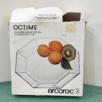 Vintage Arcoroc / Cristal D'Arques Durand Octime Clear Dessert Plates, Set of Four