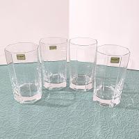 Vintage NEW Cristal D'Arques Durand Octime Clear 12 Ounce Flat Tumbler Glasses, Set of 4