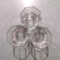 Vintage Cristal D'Arques Durand Octime Clear 12 ounce Double Old Fashioned Glasses, Set of Three Octagonal Clear Lowball Whiskey Glass