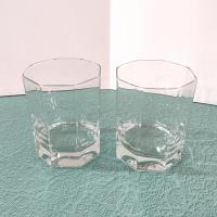 Vintage Cristal D'Arques Durand Octime Clear 12 ounce Double Old Fashioned Glasses, Set of Two, Octagonal Clear Lowball Whiskey Glass