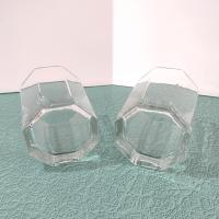 Vintage Cristal D'Arques Durand Octime Clear 12 ounce Double Old Fashioned Glasses, Set of Two, Octagonal Clear Lowball Whiskey Glass