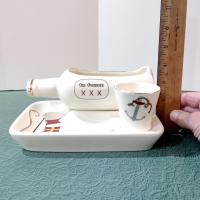 Vintage Enesco Man Overboard Ceramic Shaving Tray, Nautical Dresser Caddy, Valet Trinket Dish, Planter Pot