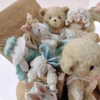 Vintage 1991 Cherished Teddies Christopher Old Friends are the Best Friends, Priscilla Hillman 950483 Enesco Teddy Bear Toy Box Figurine