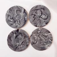 Terrafirma Ellen Evans Signed Studio Pottery Ceramic 7" Plates, Set of Four, Gray/ Black / White Appetizer Snack Plates