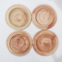 Terrafirma Ellen Evans Signed Studio Pottery Ceramic 7" Plates, Set of Four, Gray/ Black / White Appetizer Snack Plates