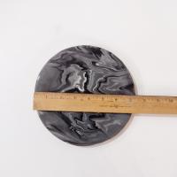 Terrafirma Ellen Evans Signed Studio Pottery Ceramic 7" Plates, Set of Four, Gray/ Black / White Appetizer Snack Plates
