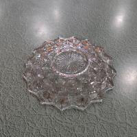 Vintage Fostoria Bread and Butter 6 Inch Plates, American Clear Pattern, Set of Four, UV Reactive Manganese Glassware