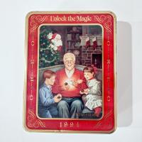 Vintage 1994 Unlock the Magic Oreo Christmas Holiday Tin, Oreo Cookie Collectible Tin Storage Container