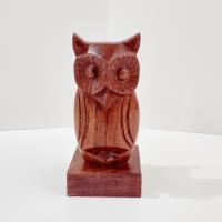 Vintage Hand Carved Wooden Owl Eyeglass Holder, 10000 Villages Wise Eyeglass Holder
