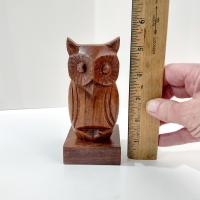 Vintage Hand Carved Wooden Owl Eyeglass Holder, 10000 Villages Wise Eyeglass Holder