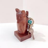 Vintage Hand Carved Wooden Owl Eyeglass Holder, 10000 Villages Wise Eyeglass Holder