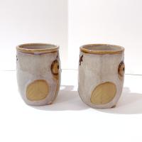 Vintage Figurative Ceramic Owl Mugs, Set of 2, Gibson 12 Ounce Coffee Mugs