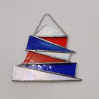 Abstract Geometric Pagoda Stained Glass Suncatcher