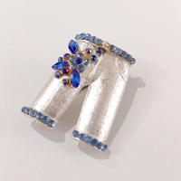 Vintage Silver and Blue Rhinestone Pants Pin