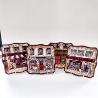 Vintage Kate McRostie Boulevard Square Ceramic Parisian Themed Plates, Set of Four