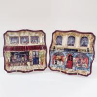 Vintage Kate McRostie Boulevard Square Ceramic Parisian Themed Plates, Set of Four
