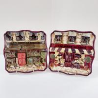 Vintage Kate McRostie Boulevard Square Ceramic Parisian Themed Plates, Set of Four