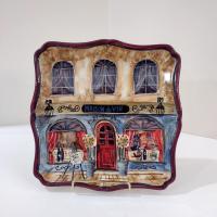 Vintage Kate McRostie Boulevard Square Ceramic Parisian Themed Plates, Set of Four