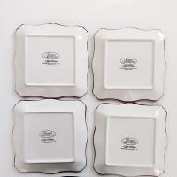 Vintage Kate McRostie Boulevard Square Ceramic Parisian Themed Plates, Set of Four