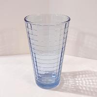 Vintage Pasabahce Blue Block Optic Glass Tumbler, Blue Windowpane 16 Ounce Highball Glass