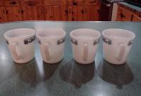 Set of 4 Vintage Pyrex Old Town Blue D Handle Mugs, #1410 Design