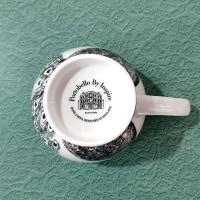 Vintage Black and White Peacock Mug, Large 16 Ounce Coffee Tea Mug