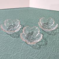 Vintage Flower Petal Mini Sauce Clear Glass Bowls, Set of Three, Small Food Preparation Bowls