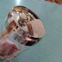 Vintage Cocktail Shaker and 6 Roly Poly Glasses Set, West Virginia Glass Specialty Pheasants in Flight Barware Set