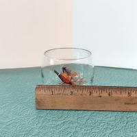 Vintage Cocktail Shaker and 6 Roly Poly Glasses Set, West Virginia Glass Specialty Pheasants in Flight Barware Set