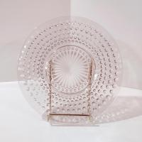 Vintage Anchor Hocking Pink Hobnail Glass Luncheon Plate, 1930's Depression Glass Plate