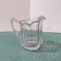 Antique Pressed Glass Creamer Pitcher, UV Reactive Manganese Glass
