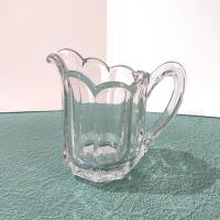 Antique Pressed Glass Creamer Pitcher, UV Reactive Manganese Glass